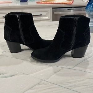 Crown Vintage Western Bootie, Black Suede